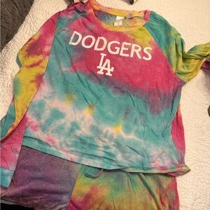 Colorful Dodgers Tie-Dye Shirt